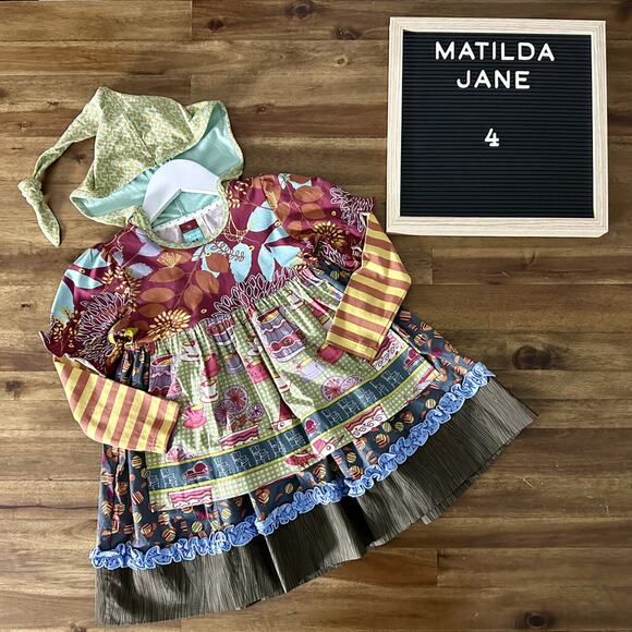 NEW Matilda Jane Heart Soul Pride Coraline & Chrissy Hooded Floral Knit Dress 4 - Picture 1 of 7